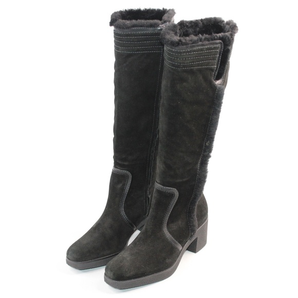 Cole Haan Black Faux Fur Lined Tall Knee Boots #137 - Picture 3 of 8